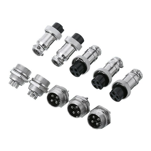 CAIJIEXI 10PC/SET Aviation Plug 4 Pin Male Female Panel Wire Connector 16mm GX16-4
