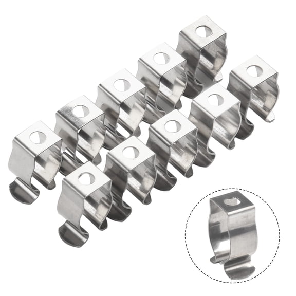 CAIJIEXI 10PCS Spring Terry Clips Heavy Duty Pipes Clamp Tool Storage Hangers Narrow Base Tool Storage Hangers Fasteners Hardware 12mm
