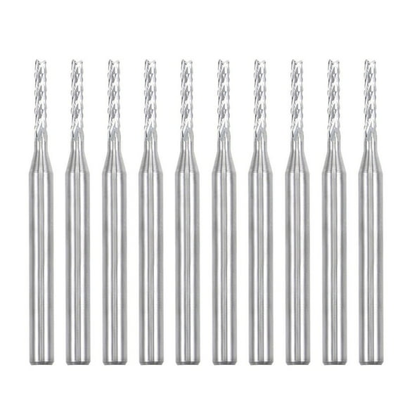 CAIJIEXI 10Pcs 1.6mm Carbide End Mill Engraving Router Bits for Pcb Machine, 1/8" Shank