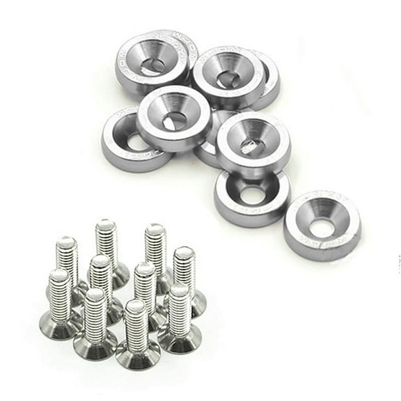 CAIJIEXI 10Pcs M6 Anodized Aluminum Fender Screw Washers Bolts Auto Accessories Aluminum Screws Bolts Tools Accessories