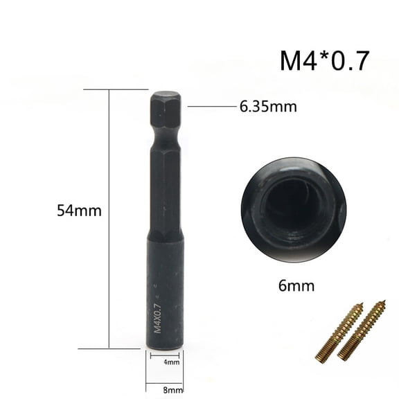 CAIJIEXI 1Pc Dual-Head Screw Socket Screwdriver Bit Holder Hanger Bolt Driver Hex Shank Magnetic Screwdriver Tips Extension for Woodwork B M-4