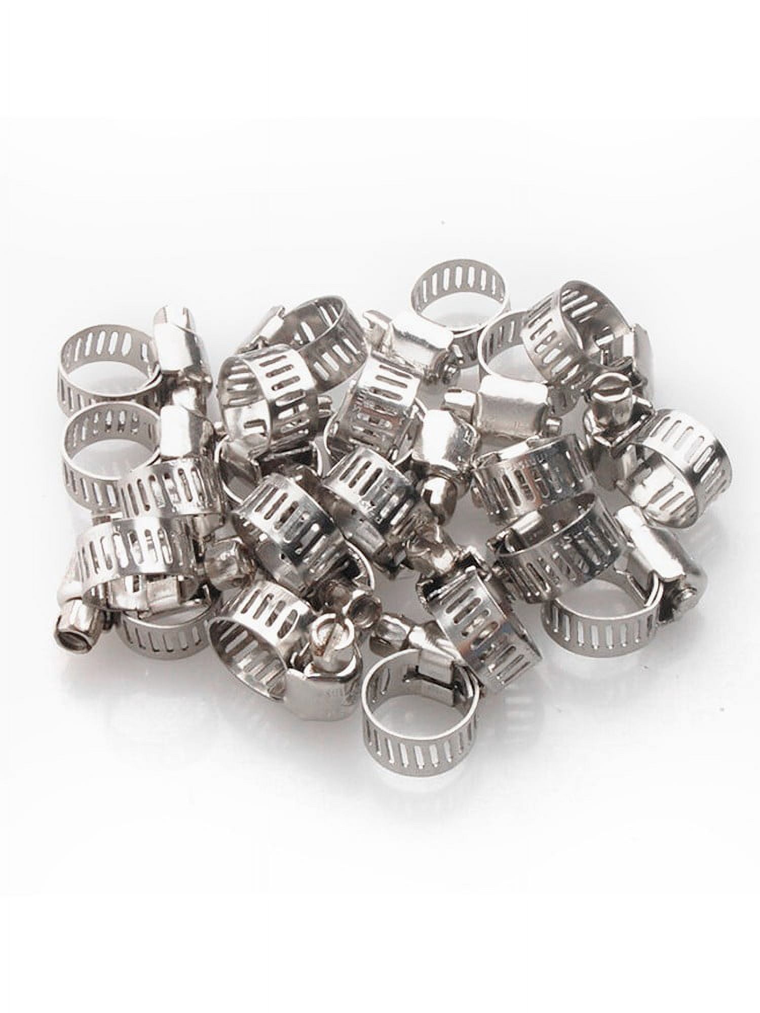 20-Pack 304 Stainless Steel Hose Clamps – Adjustable 5/8 To 1 Inch Worm Gear Clamps For Pipes, Tubing & Repair