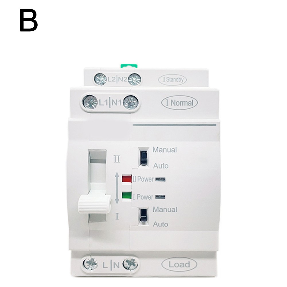CAIJIEXI 2P 220V Household Dual Power Automatic Transfer Switch Rail Installation B