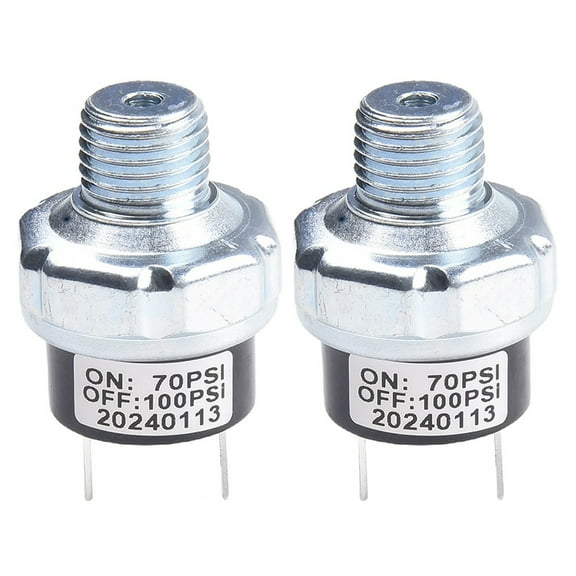 CAIJIEXI 2Pcs 70-100Psi Air Compressor Pressure Switch /4" Npt 12V/24V for Train