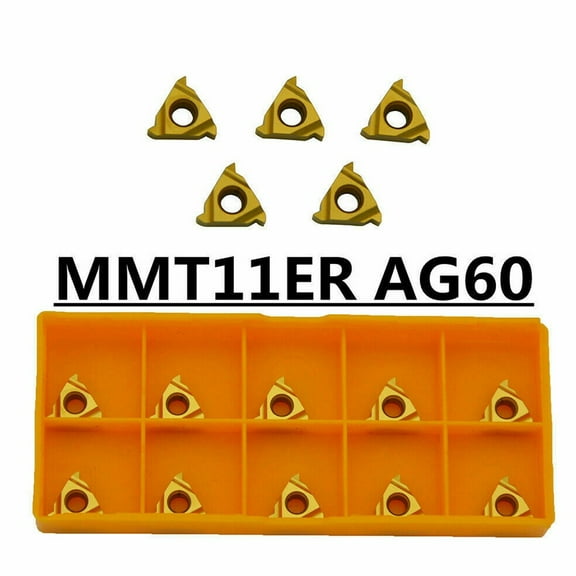 CAIJIEXI Carbide Threading Insert 1/4 10pcs 11ER AG60 BP010 Blades Cutting Tool