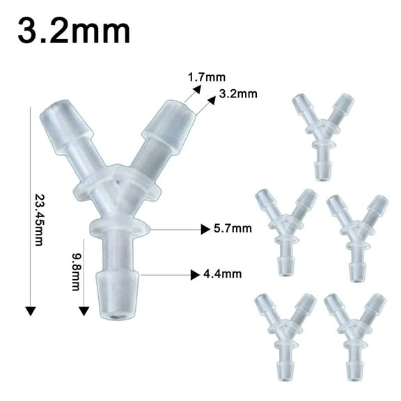 CAIJIEXI Convenient Hose Y Divider for Oxygen Concentrator for Air Hose 6Pcs Set 3.2mm