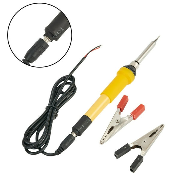 CAIJIEXI DC12V/60W Electric Soldering Iron Power Cable Portable Car Auto Clip Powered Electric Soldering Iron Ceramic Heating Core Tools