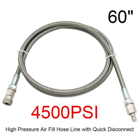 CAIJIEXI Quick Disconnect Inflation Hose 1Pc 4500 PSI 60 Inches 60" Stainless Steel Bspp