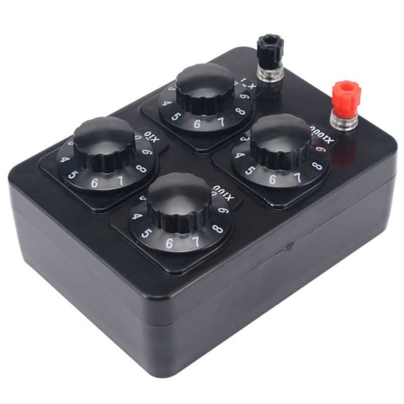 CAIJIEXI Resistor Box J2362 Precision Variable Resistance Decade Box Simple Analog Digital Display Case 0-9999Ohm Teaching Instrument
