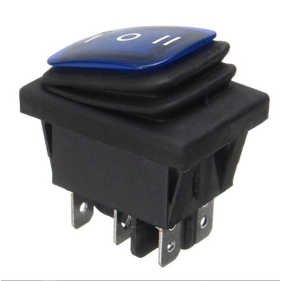 CAIJIEXI Rocker Switch 16A 250VAC Latching On-Off-on Toggle Switch 30A 125VAC 6-Pin Blue