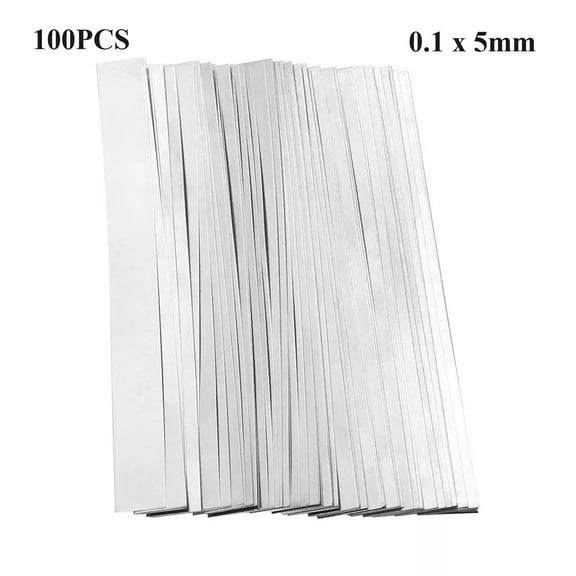CAIJIEXI Solid Nickel-Plated Strip for Lithium Battery Pack 0.1X5X100mm 100Pcs Home Diy