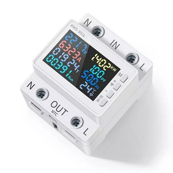 CAIJIEXI Two Phase LCD Digital Energy Meter Voltage Current Power Consumption Counter Electric Wattmeter AC 170V-270V