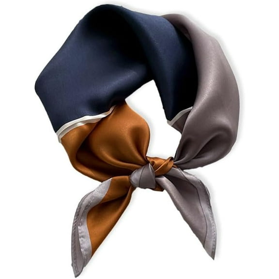 CAILDANL 100% Mulberry Silk Neck Scarf - 21'' x 21'' Lightweight Neckerchief - Women Men Small Square Digital Printed Scarves