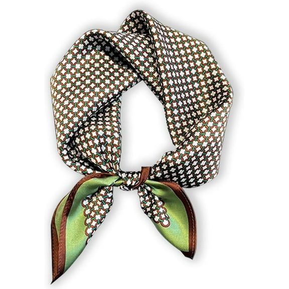 CAILDANL 100% Mulberry Silk Neck Scarf - 21'' x 21'' Lightweight Neckerchief - Women Men Small Square Digital Printed Scarves