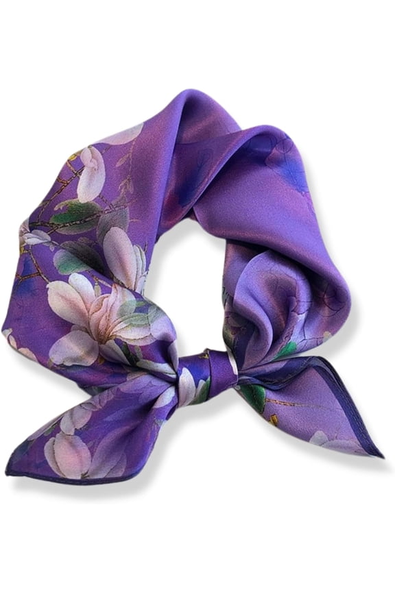 100% Mulberry Silk Neck Scarf 21"x21" Small Square Scarfs for Women Gift Packed