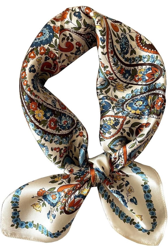 100% Mulberry Silk Neck Scarf 21"x21" Small Square Scarfs for Women Gift Packed