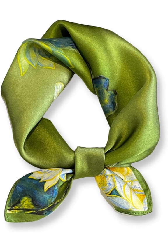100% Mulberry Silk Neck Scarf 21"x21" Small Square Scarfs for Women Gift Packed
