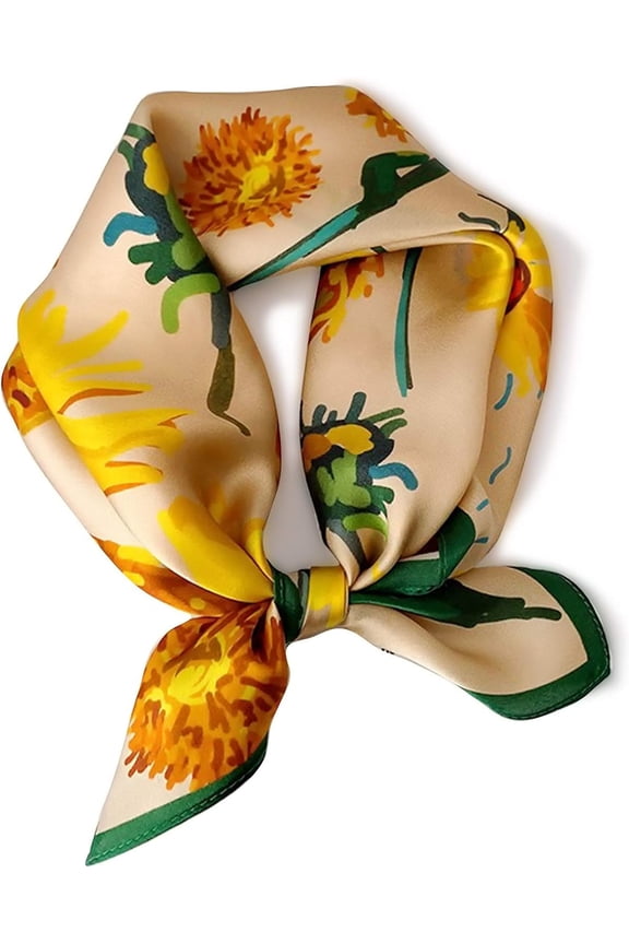 100% Mulberry Silk Neck Scarf 21"x21" Small Square Scarfs for Women Gift Packed