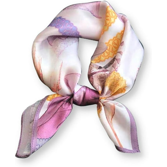 CAILDANL 100% Mulberry Silk Neck Scarf 21"x21" Small Square Scarfs for Women Gift Packed