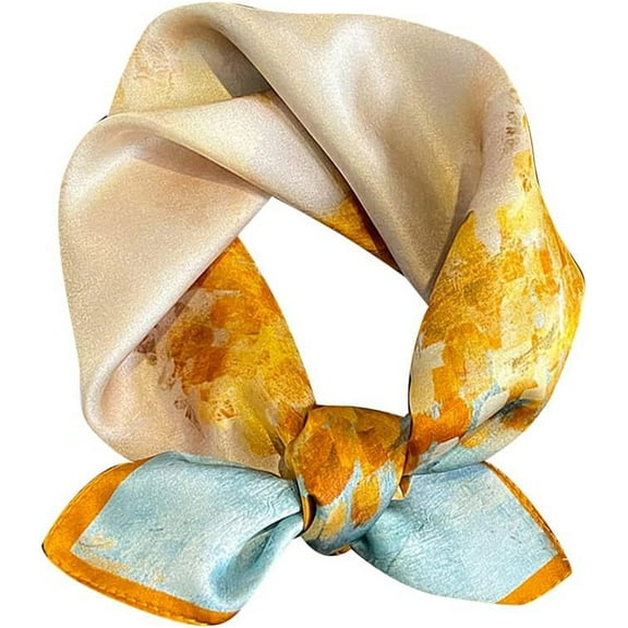 CAILDANL 100% Mulberry Silk Scarfs Small Square Scarf 21" x 21" Neck Scarf Breathable Lightweight for Women Gift Packed