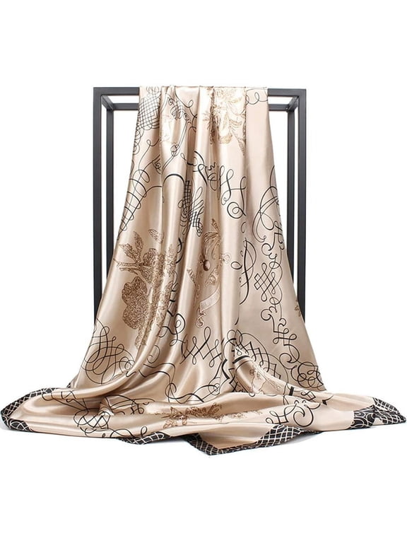 100% Pure Mulberry Silk Scarf 35" Large Square Lightweight Headscarf –Women’s Hair Wraps-With Gift Packed