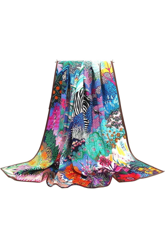 100% Pure Mulberry Silk Scarf 35" Large Square Lightweight Headscarf –Women’s Hair Wraps-With Gift Packed