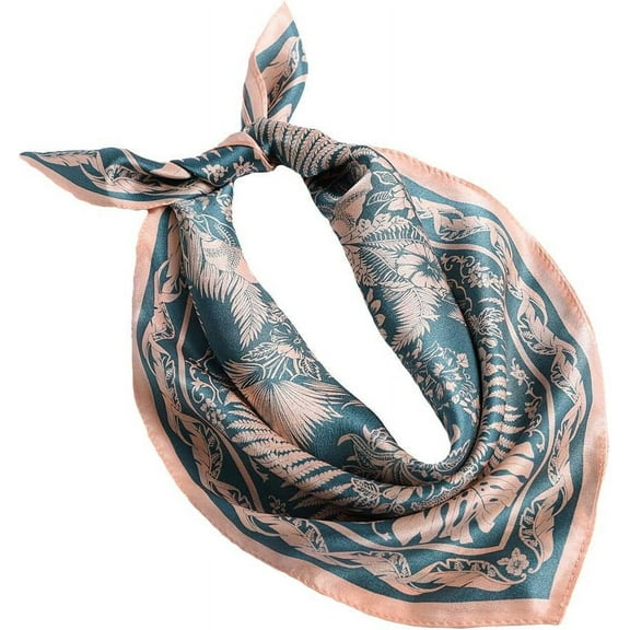 CAILDANL 100% Real Mulberry Silk Scarf -21'' x 21''- Lightweight Neckerchief –Women Men Small Square Digital Printed Scarves