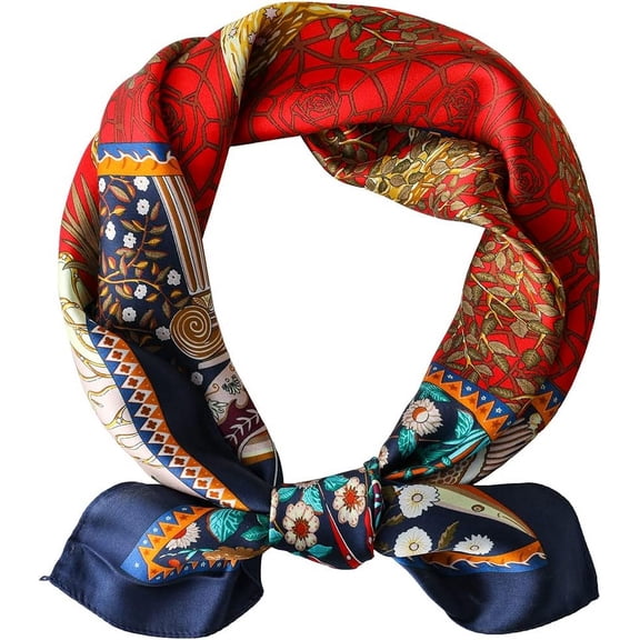 CAILDANL 100% Pure Mulberry Silk Square Scarf-27''x27 Lightweight Hair Scarves Headscarf Night Sleeping with Gift Packed