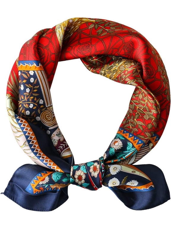 100% Pure Mulberry Silk Square Scarf-27''x27 Lightweight Hair Scarves Headscarf Night Sleeping with Gift Packed