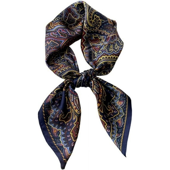 CAILDANL 100% Pure Mulberry Silk Square Scarf for Hair-27''x27'' Women Men Natural Silk Neckerchief Headscarf