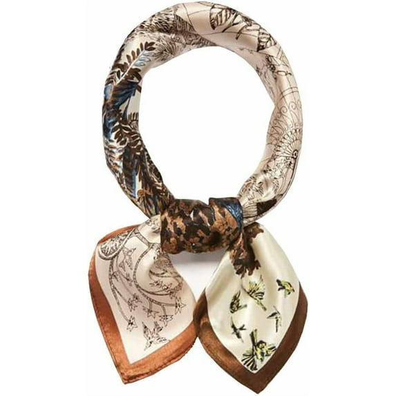 CAILDANL 100% Real Mulberry Silk Scarf -21'' x 21''- Lightweight Neckerchief –Women Men Small Square Digital Printed Scarves