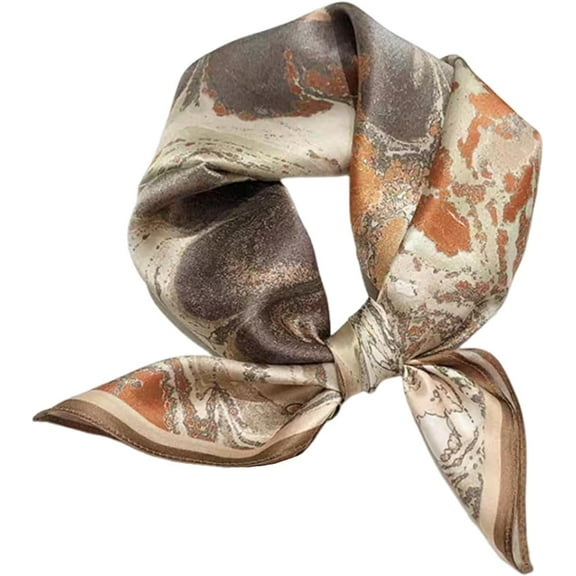 CAILDANL 100% Real Mulberry Silk Women Small Square Neck Scarfs 21" Lightweight Headscarf Printed Neckerchief Gift Packed