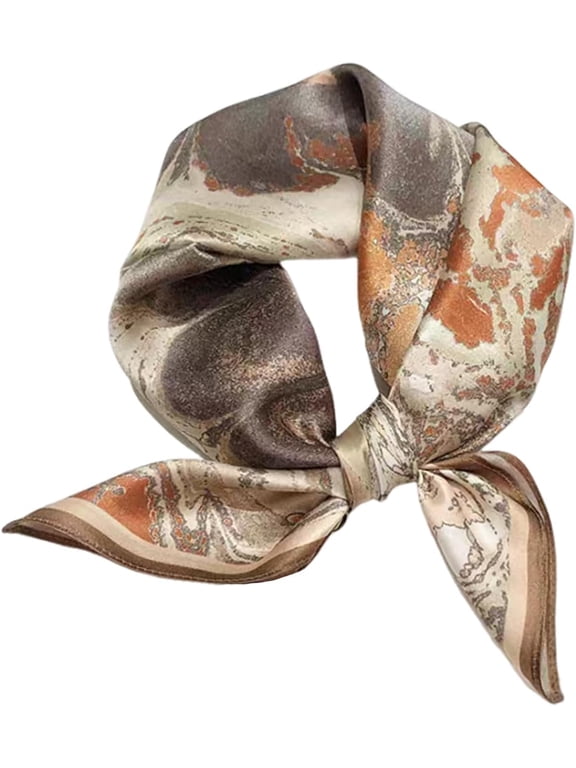 100% Real Mulberry Silk Women Small Square Neck Scarfs 21" Lightweight Headscarf Printed Neckerchief Gift Packed