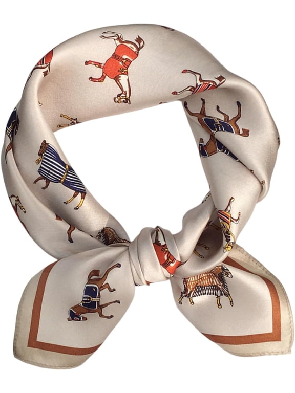 100% Real Mulberry Silk Women Small Square Neck Scarfs 21" Lightweight Headscarf Printed Neckerchief Gift Packed