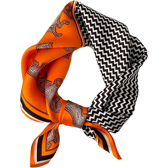 CAILDANL 100% Real Mulberry Silk Women Small Square Neck Scarfs 21" Lightweight Headscarf Printed Neckerchief Gift Packed