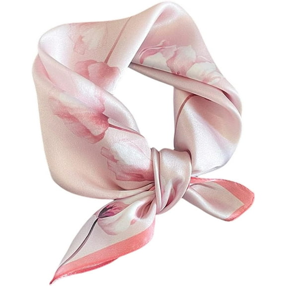 CAILDANL 100% Real Mulberry Silk Women Small Square Neck Scarfs 21" Lightweight Headscarf Printed Neckerchief Gift Packed