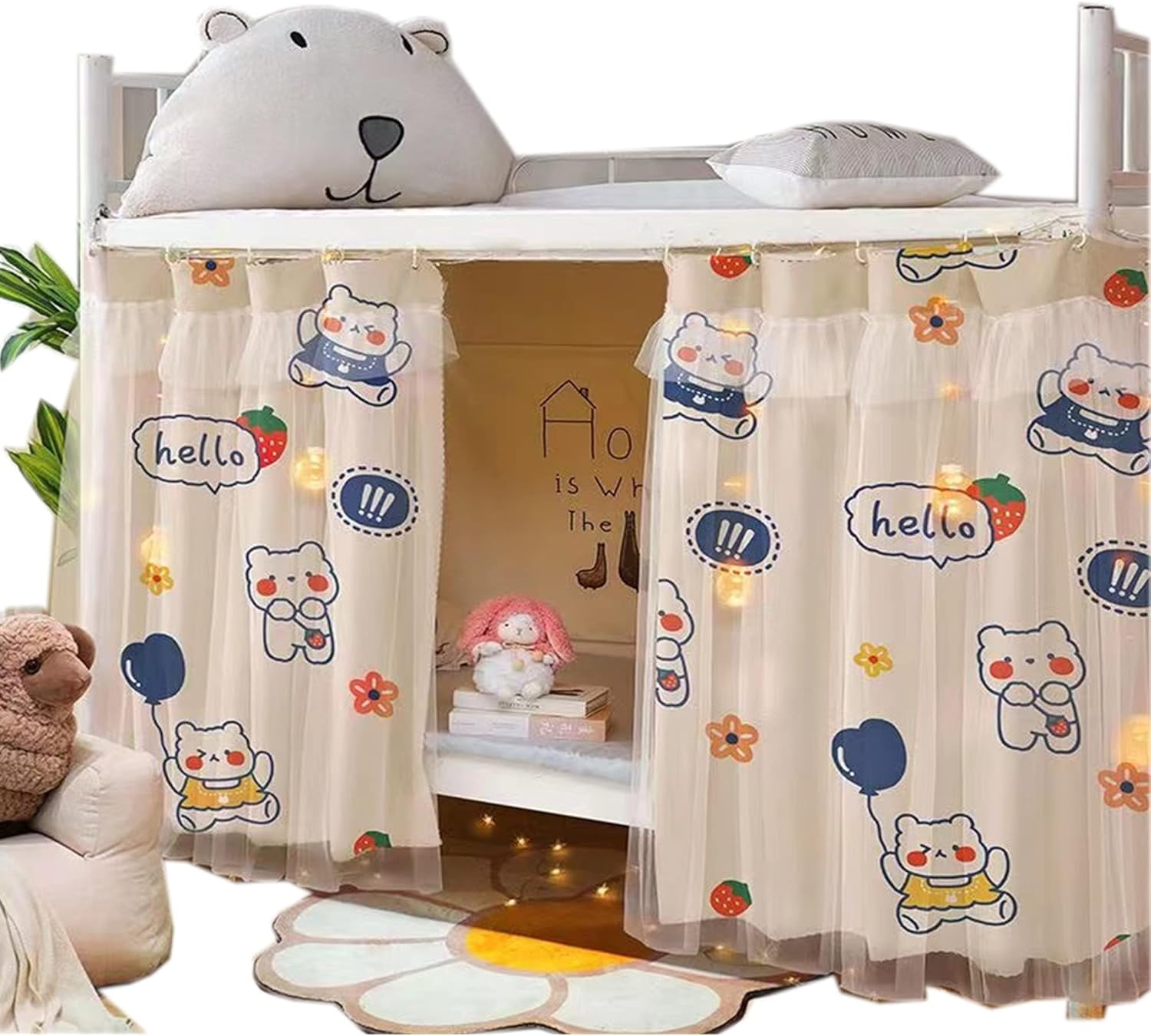 CAILDANL 2 Panels,Bottom Bunk Bed Curtains Cloth Breathable Bed Canopy Students Curtain Shading Nets for Single Bed