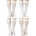 thumbnail image 1 of CAILDANL 4 Pairs Women's Lace Socks Mesh Lace Knee High Socks for Women, 1 of 7