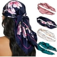 thumbnail image 1 of CAILDANL 4PCS Head Scarf for Women 35” Head Scarves Silk Like Satin Neck Scarfs Square Bandana Hair Wraps Scarf for Sleeping, 1 of 8