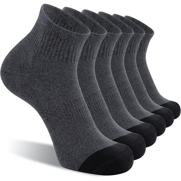 CAILDANL 6 Pack Men's Ankle Socks with Cushion Athletic Running Socks