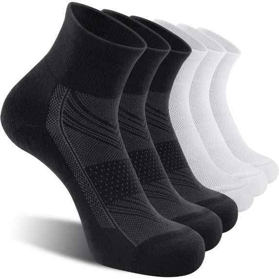 CAILDANL 6 Pack Men's Ankle Socks with Cushion, Sport Athletic Running Socks