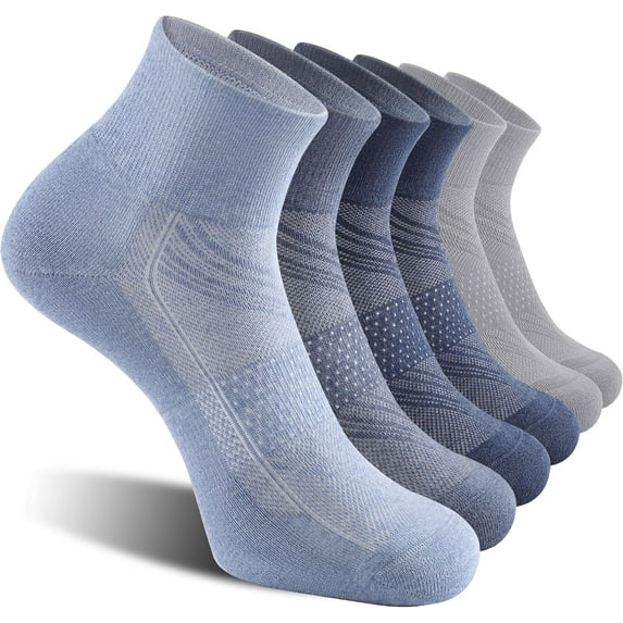 CAILDANL 6 Pack Men's Ankle Socks with Cushion, Sport Athletic Running Socks