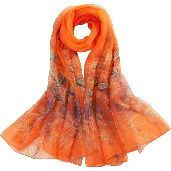 CAILDANL 71”x51”Scarf for Women Long Shawl Warm Wrap Sunscreen Shawls Lightweight Print Floral Pattern Scarf Shawl