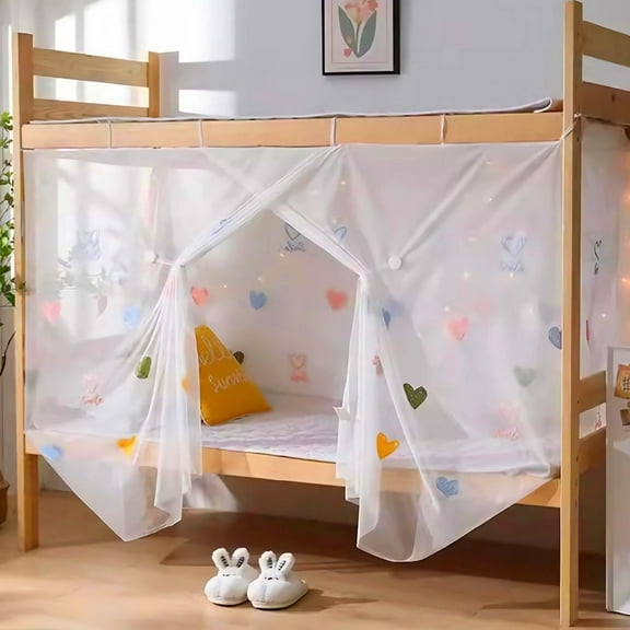 CAILDANL 8 Corner Bed Canopy Curtains for Girls Boys Bed Decor, Bed Canopy for Dormitory, Loft Bed, 1-1.8M Bed or Outdoor Camping, Suit for 1.8M Bed/Single Door Pink