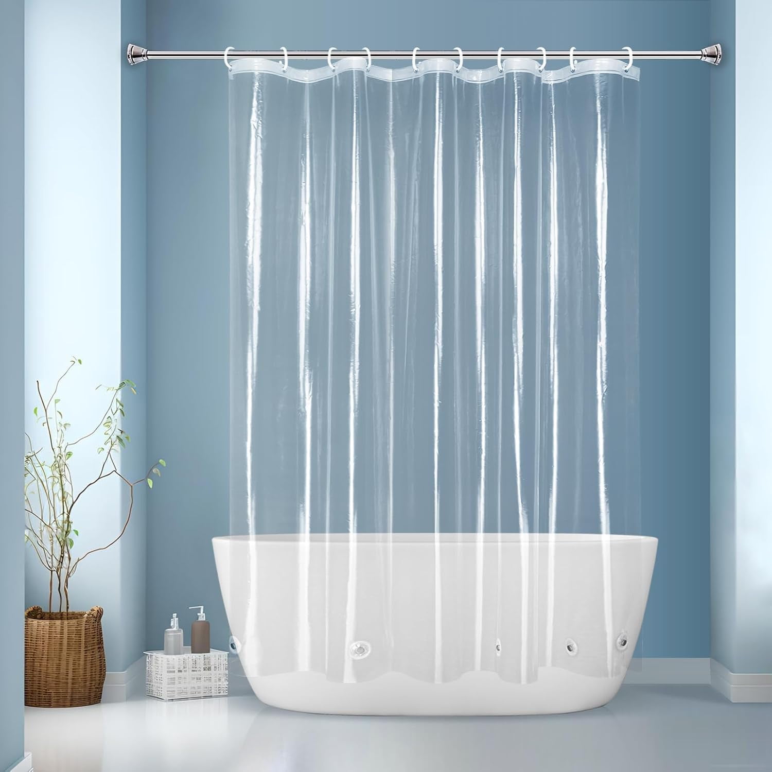 CAILDANL 9G Clear Extra Long Shower Curtain Liner 72 x 84 inches Long ...