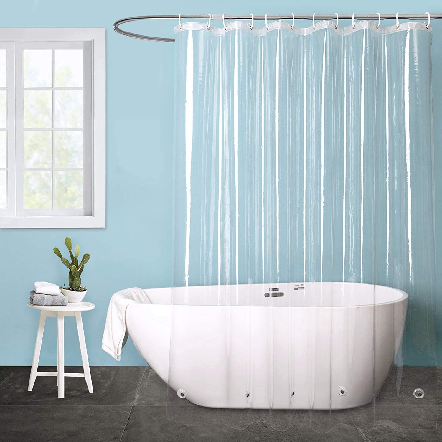 CAILDANL 9G Clear Extra Long Shower Curtain Liner 72 x 84 inches Long ...