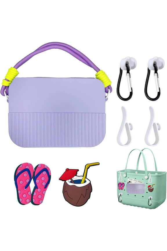 Accessories Set for Bogg Bag, Silicone Phone Bag for Bogg Bag, Compatible with Various Bogg Bag Sizes, Charms for Bogg Bag