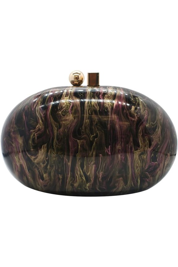 Acrylic Evening Clutch Bag for Women Shell Shape Shoulder Crossbody Bag Glitter Marble Purse Handbag