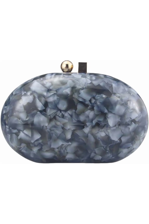 Acrylic Evening Clutch Bag for Women Shell Shape Shoulder Crossbody Bag Glitter Marble Purse Handbag