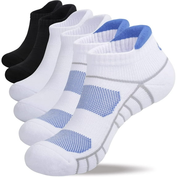 CAILDANL Athletic Running Ankle Socks, Low Cut Cushioned Anti-Blister Tab Sports Socks Men Women 6Pairs
